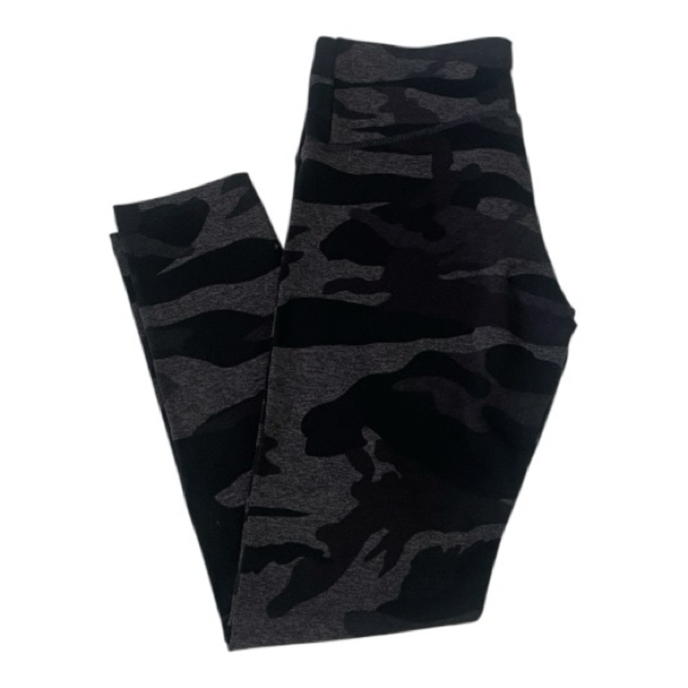 Tuff Ladies Black and Gray Camo Athletic Leggings, Size  (Small)